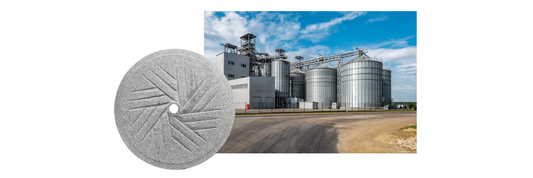 A stone mill and a modern steel mill