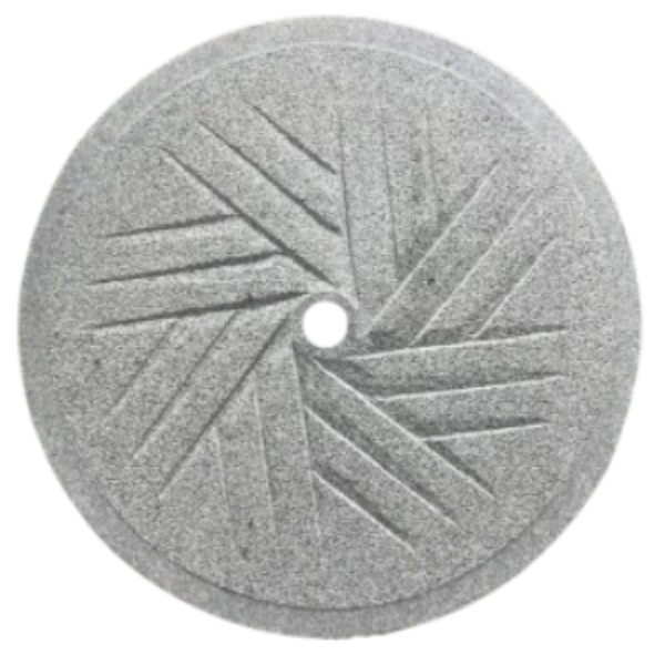 Round millstone made of Barre Gray Granite