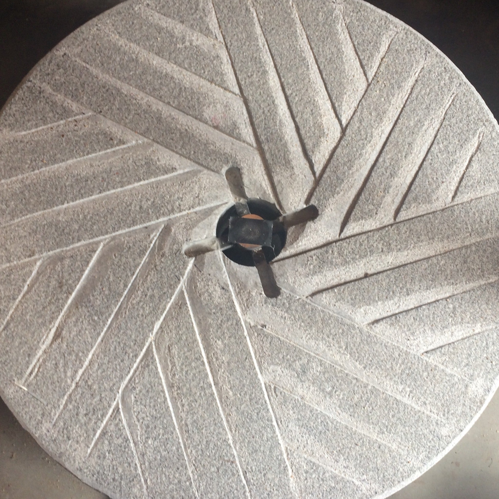 Barre Gray granite millstone at Janzen Milling Co.